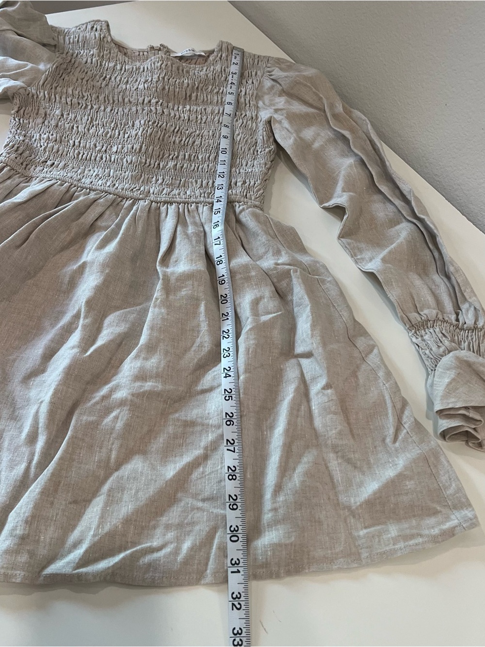 DISSH Kennedy Natural Linen Mini Dress Beige Sleeveless Feminine Casual Size 8 - Picture 8 of 8